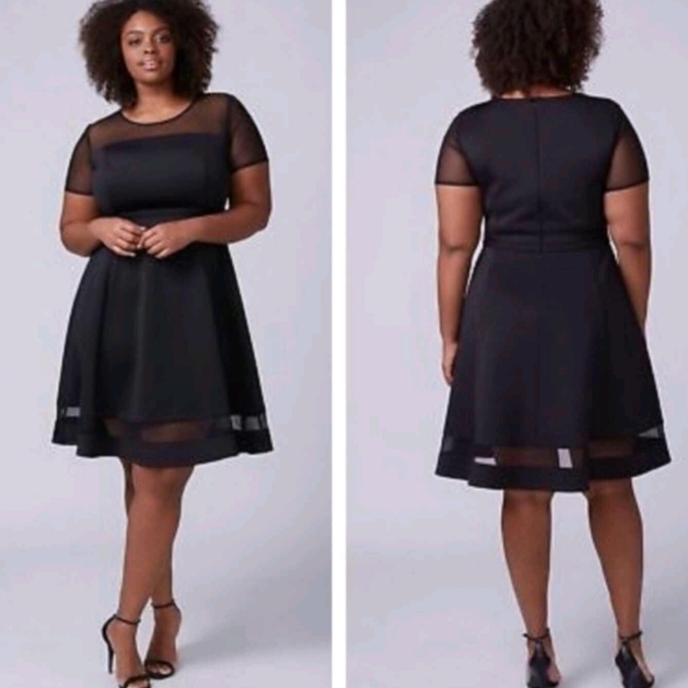 Elegant Black Mesh Panel Dress